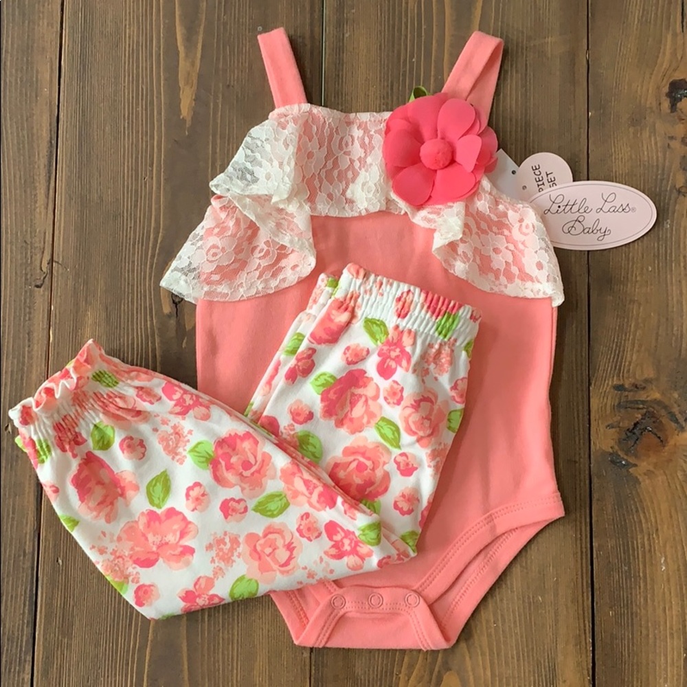 NWT Little Lass Baby 12mo Two Piece Set